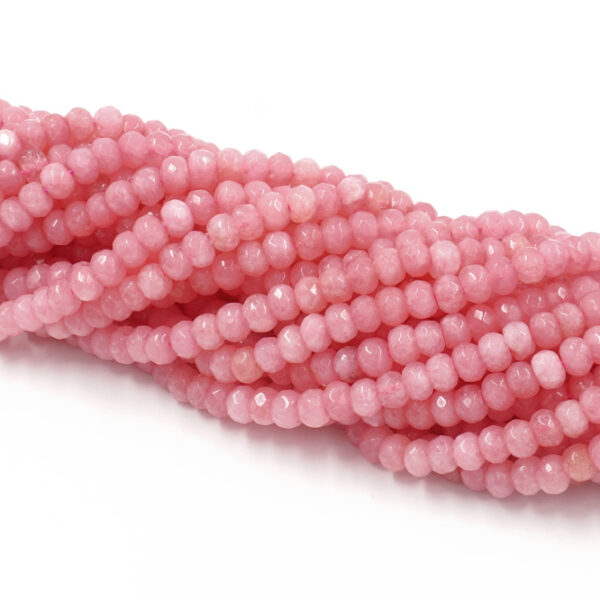 Dyed Jade strands faceted washer shape size 6x4mm – Pink