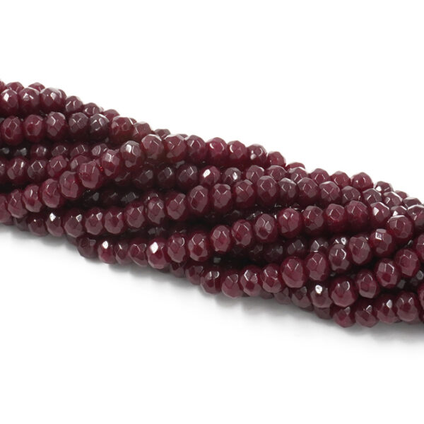 Dyed Jade strands faceted washer shape size 6x4mm – Red