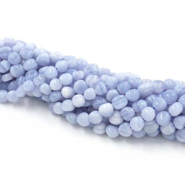 Blue lace agate strands stone shape size ~8x6mm – A Quality