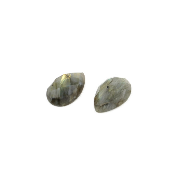 Labradorite Cabochon faceted drop shape size 30x20mm