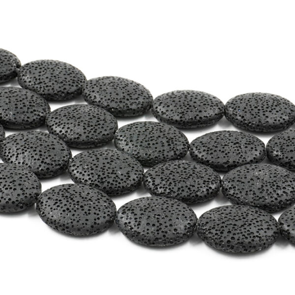Lava strands flat oval shape size 12x16mm
