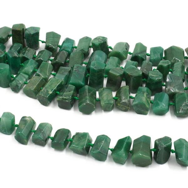 Green agate strands cupolini shape size ~14x10mm