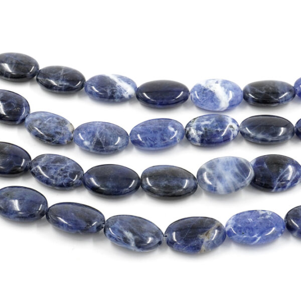 Sodalite strands flat oval shape size 13x18mm