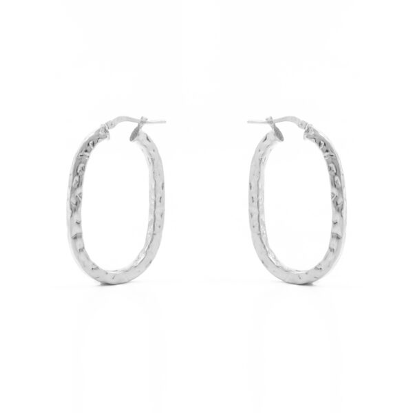 Sterling Silver earrings ring shape size 36x24mm – Silver Color