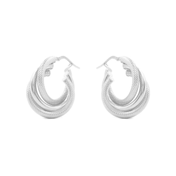 Sterling Silver earrings ring shape size 20mm – Silver Color