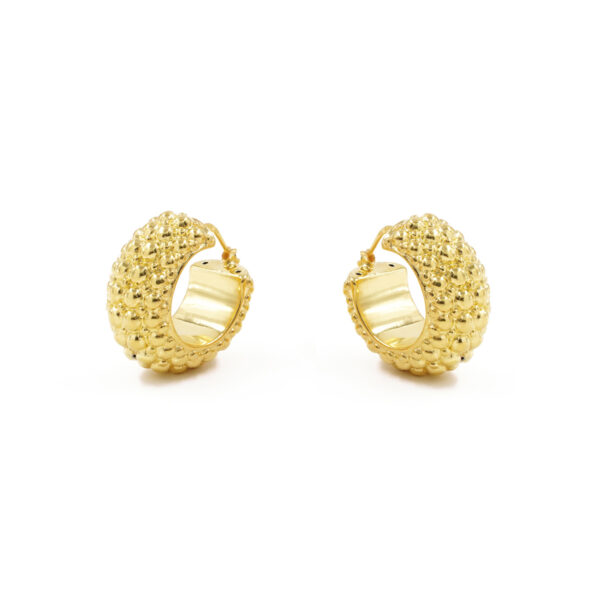 Sterling Silver earrings ring shape size 30mm – Golden Color