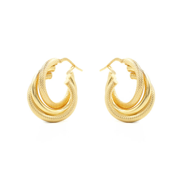 Sterling Silver earrings ring shape size 20mm – Golden Color