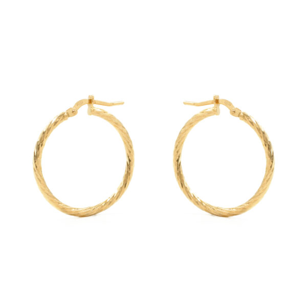 Sterling Silver earrings ring shape size 25mm – Golden Color
