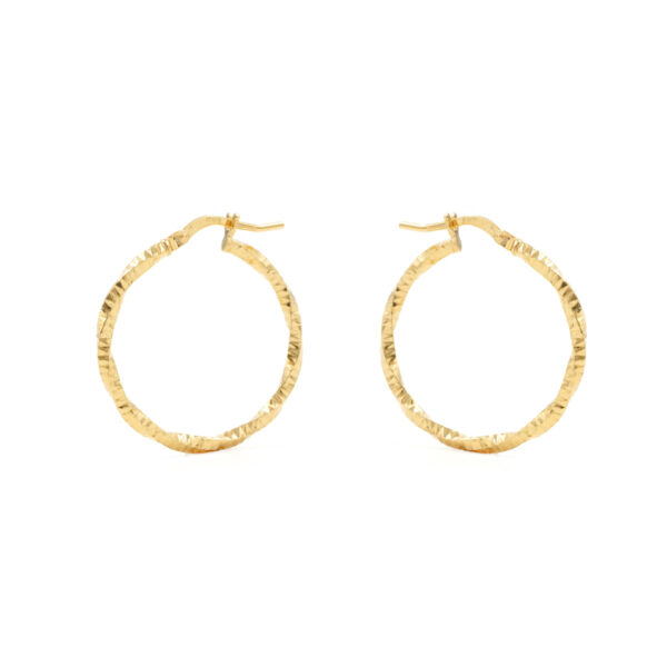Sterling Silver earrings ring shape size 25mm – Golden Color