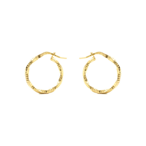 Sterling Silver earrings ring shape size 20mm – Golden Color