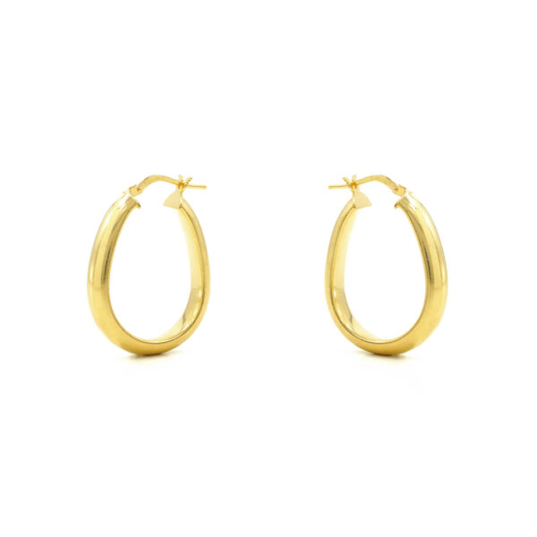 Sterling Silver earrings ring shape size 30x22mm – Golden Color