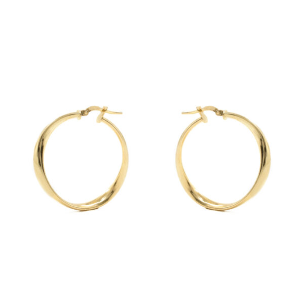 Sterling Silver earrings ring shape size 30mm – Golden Color