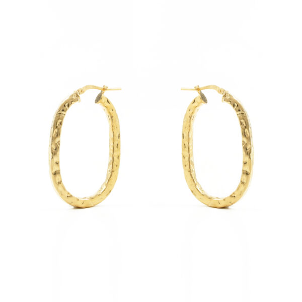 Sterling Silver earrings ring shape size 36x24mm – Golden Color