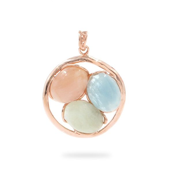 Sterling silver pendants with beryl – Rose Color