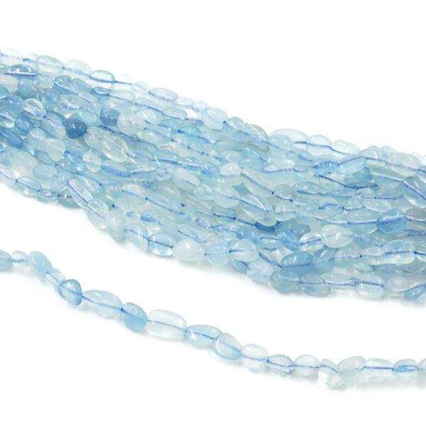 Aquamarine strands stone shape size ~9x7mm