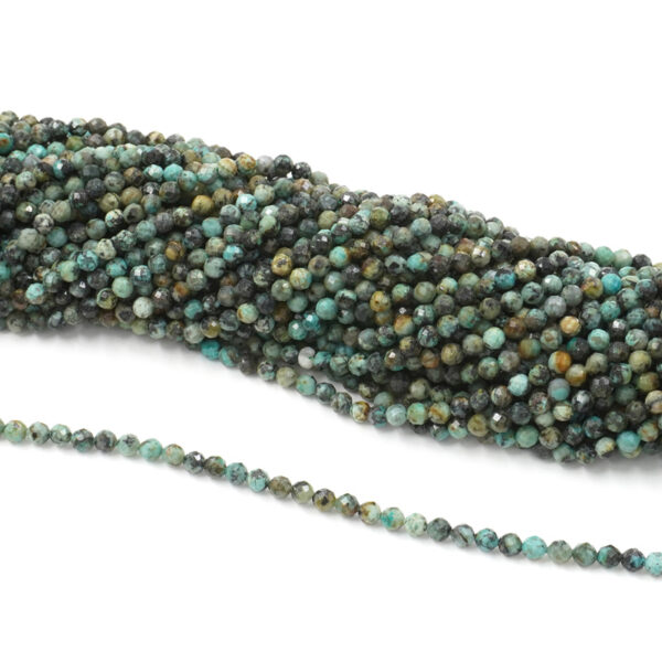 African Turquoise jasper strands faceted round shape size 4mm