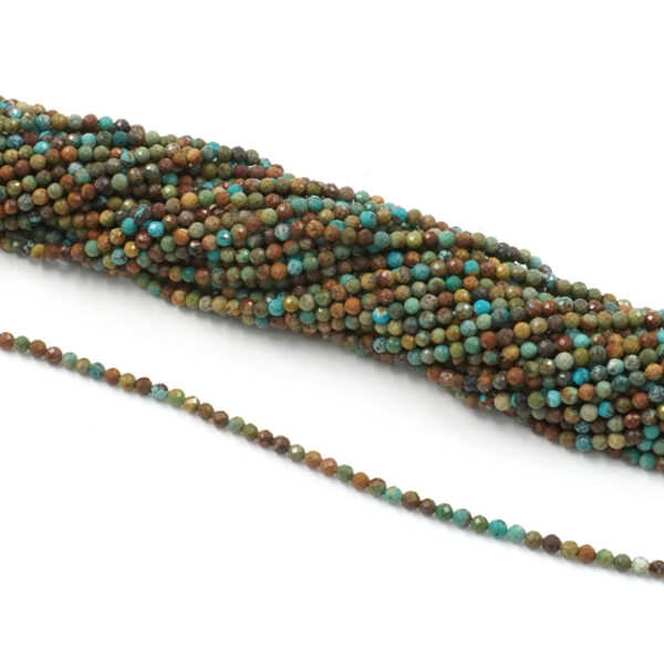 African Turquoise jasper strands faceted round shape size 3mm