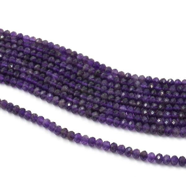 Amethyst strands faceted washer shape size 6x4mm