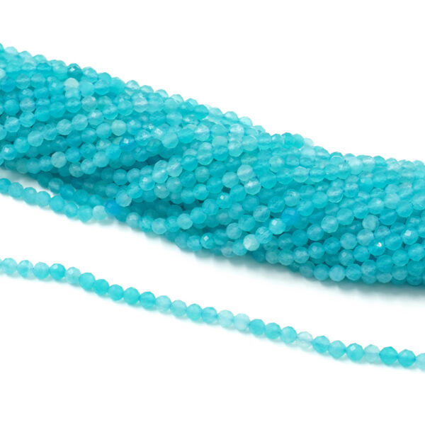 Amazonite strands faceted round shape size 4mm
