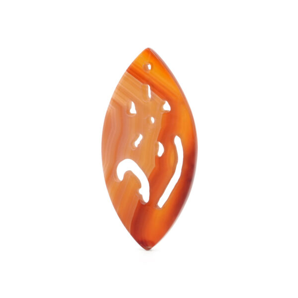 Pendente in agata rossa forma navette 63x30mm