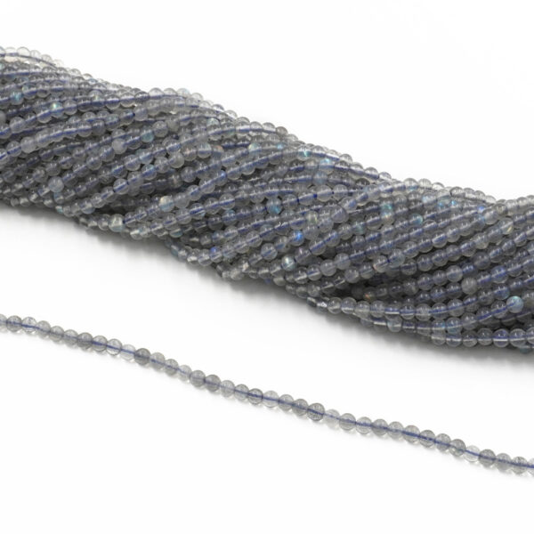 Labradorite strands round shape size 3mm