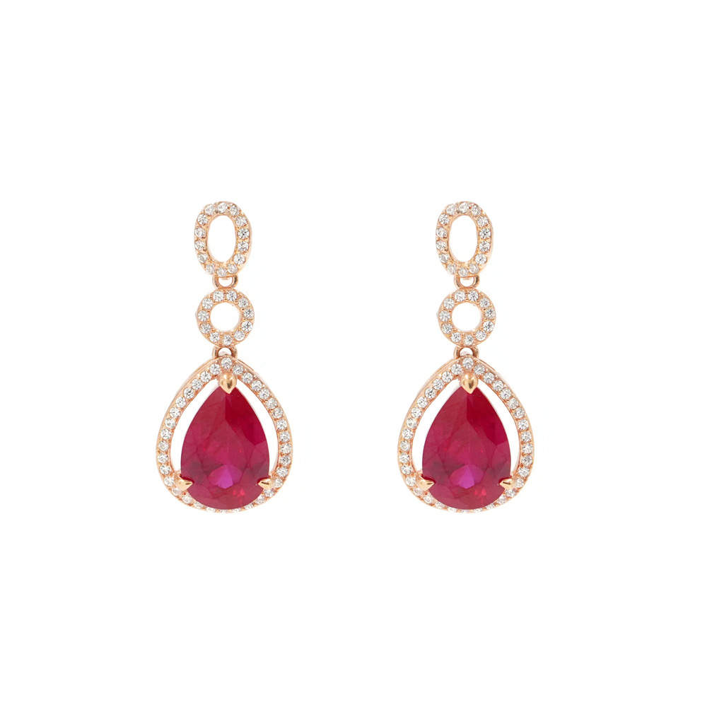 Orecchini in argento 925 con zirconi e pietre di colore