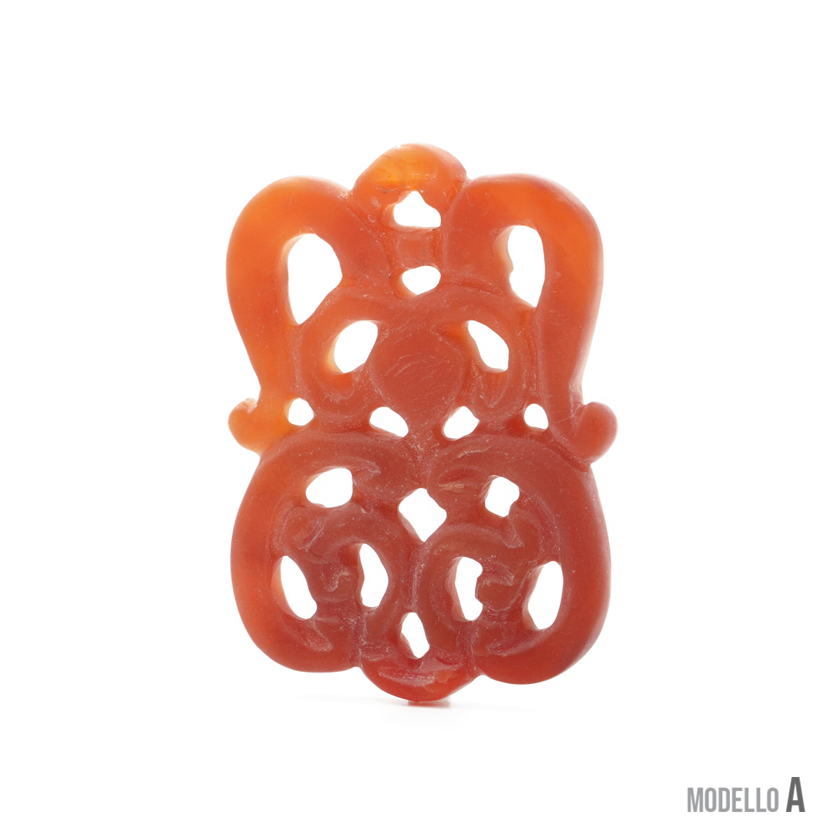 Frosted red agate perforated plate size 48x36mm