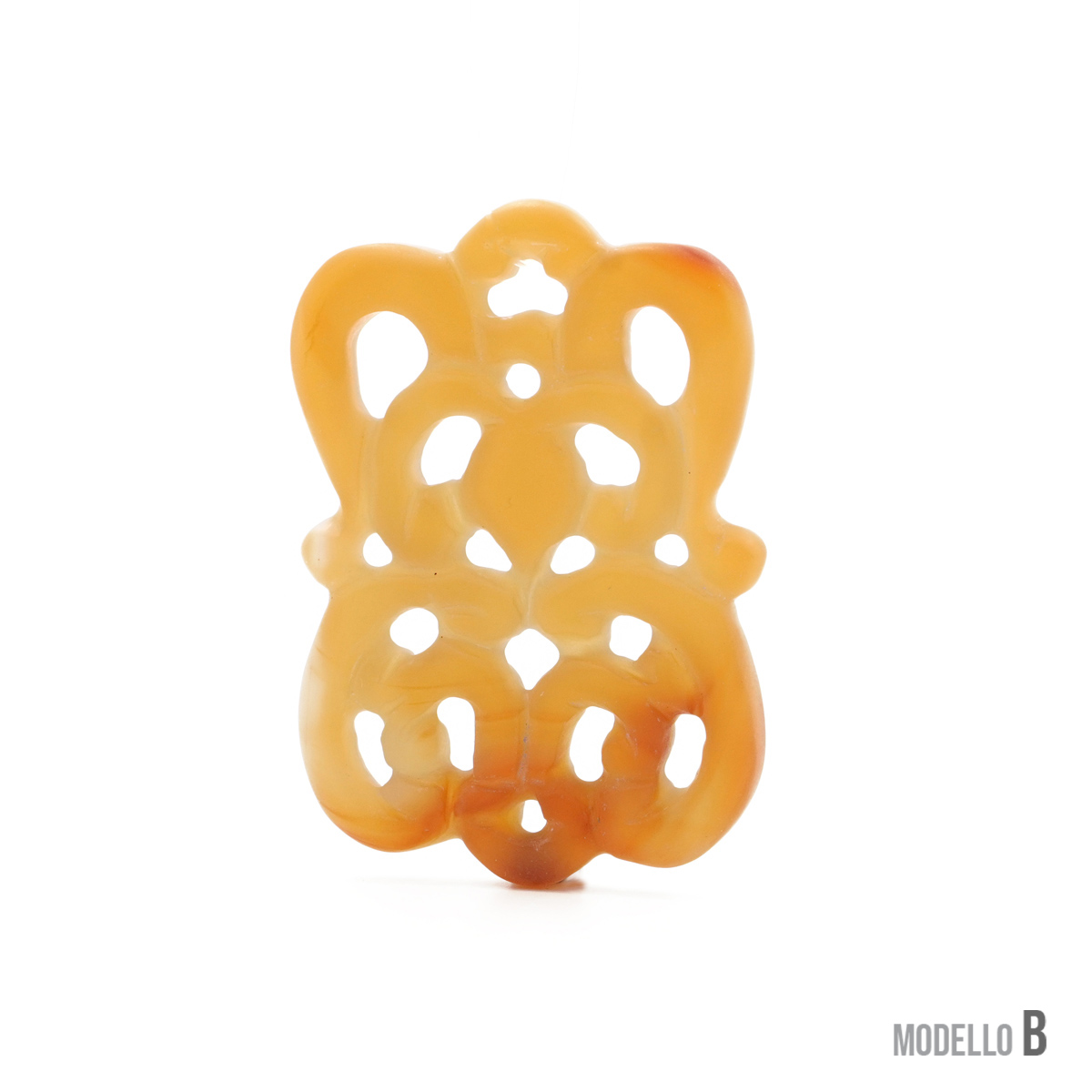 Frosted red agate perforated plate size 48x36mm - Image 2