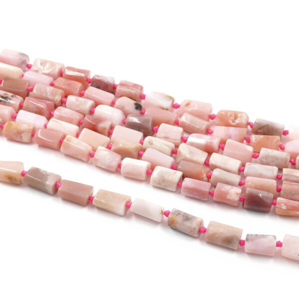 Pink Opal strands faceted cylinders shape size  ~11x5mm