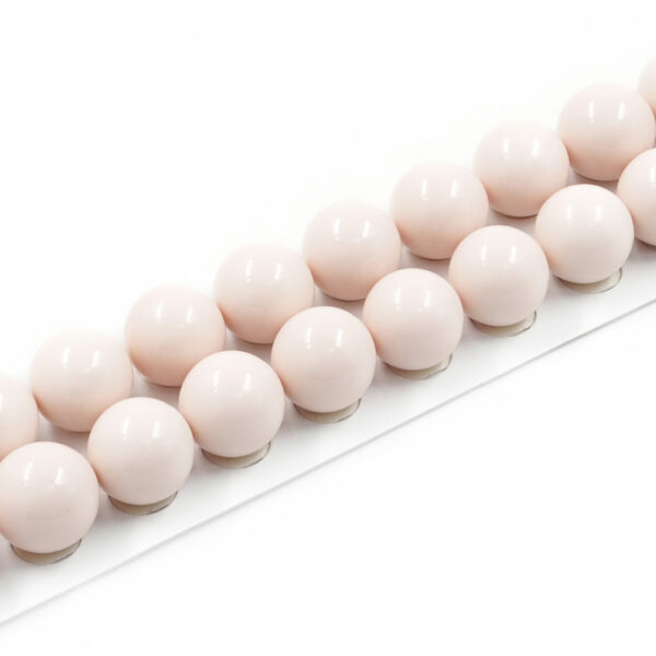 Recon pink coral round beads size 14mm