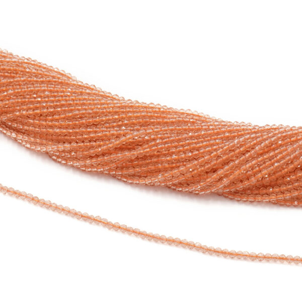 Zirconi fili round sfaccettati 2mm - Arancio
