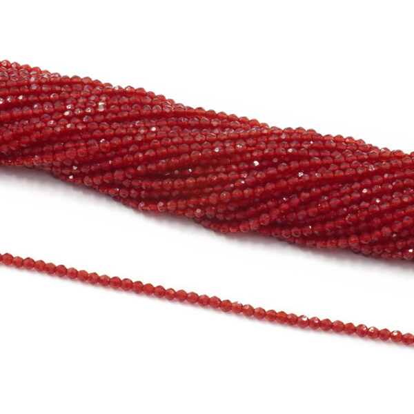 Zirconi fili round sfaccettati 2mm - Rosso
