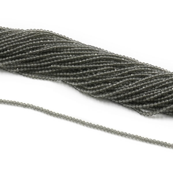 Zirconi fili round sfaccettati 2mm - Grigio