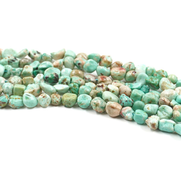 Chrysocolla strands tumbled stone, nuggets, size 8x6mm