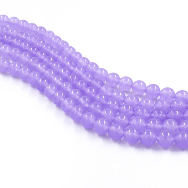 Lilac dyed jade strands round beads 6mm to 12mm