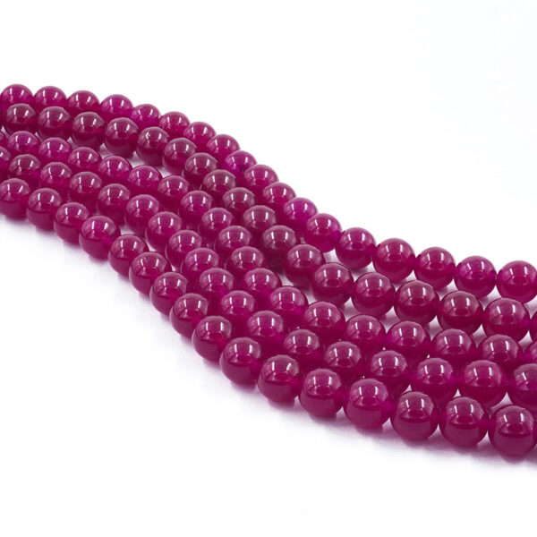 Red ruby dyed jade strands round beads 6mm to 14mm
