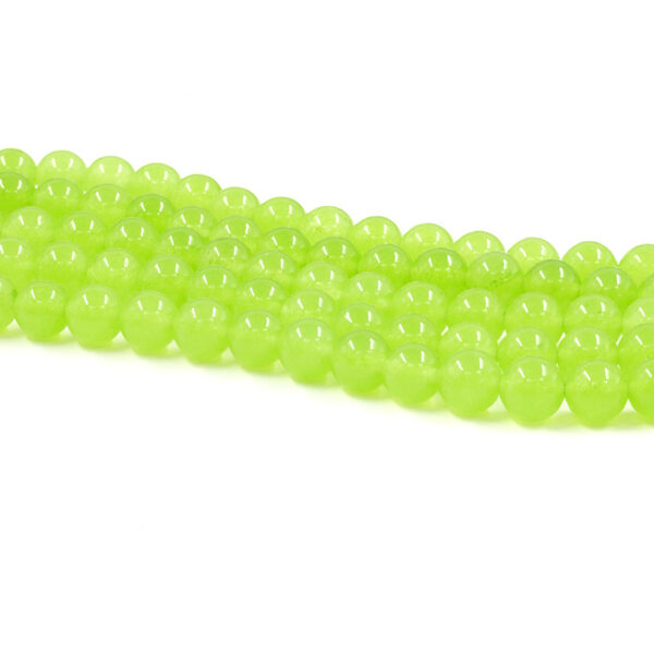 Green apple dyed jade strands round beads 6mm to 14mm