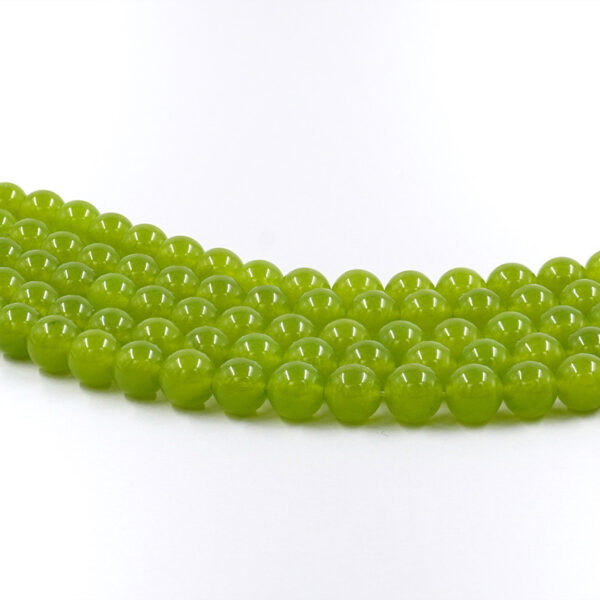 Green clover dyed jade strands round beads 6mm to 12mm