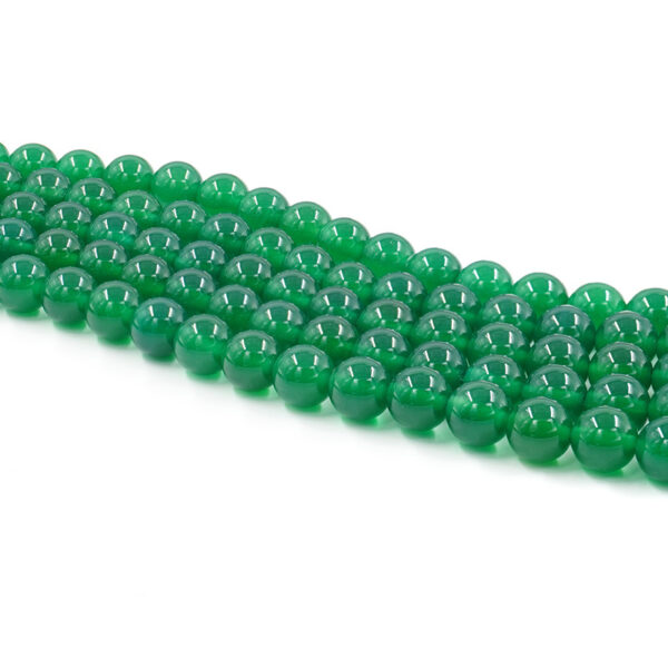 Dark green dyed jade strands round beads 6mm to 10mm