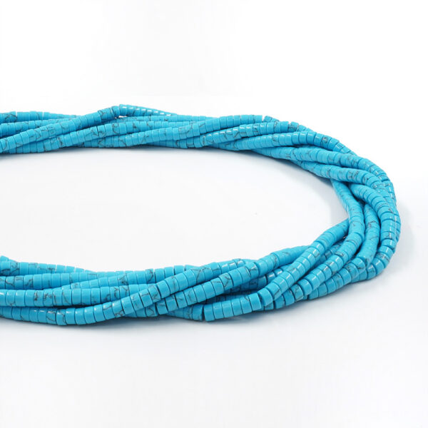 Turquoise dyed howlite strand washer shape size 4x2mm