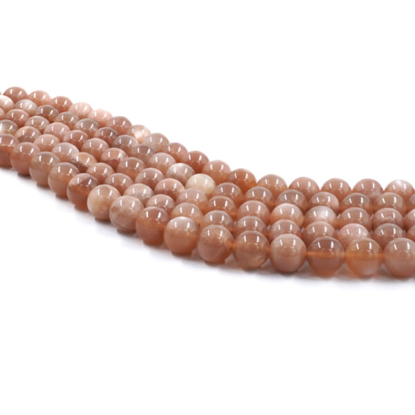 Pink Moonstone strands round beads 10mm