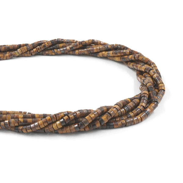 Tiger Eye strand washer shape size 4x2mm