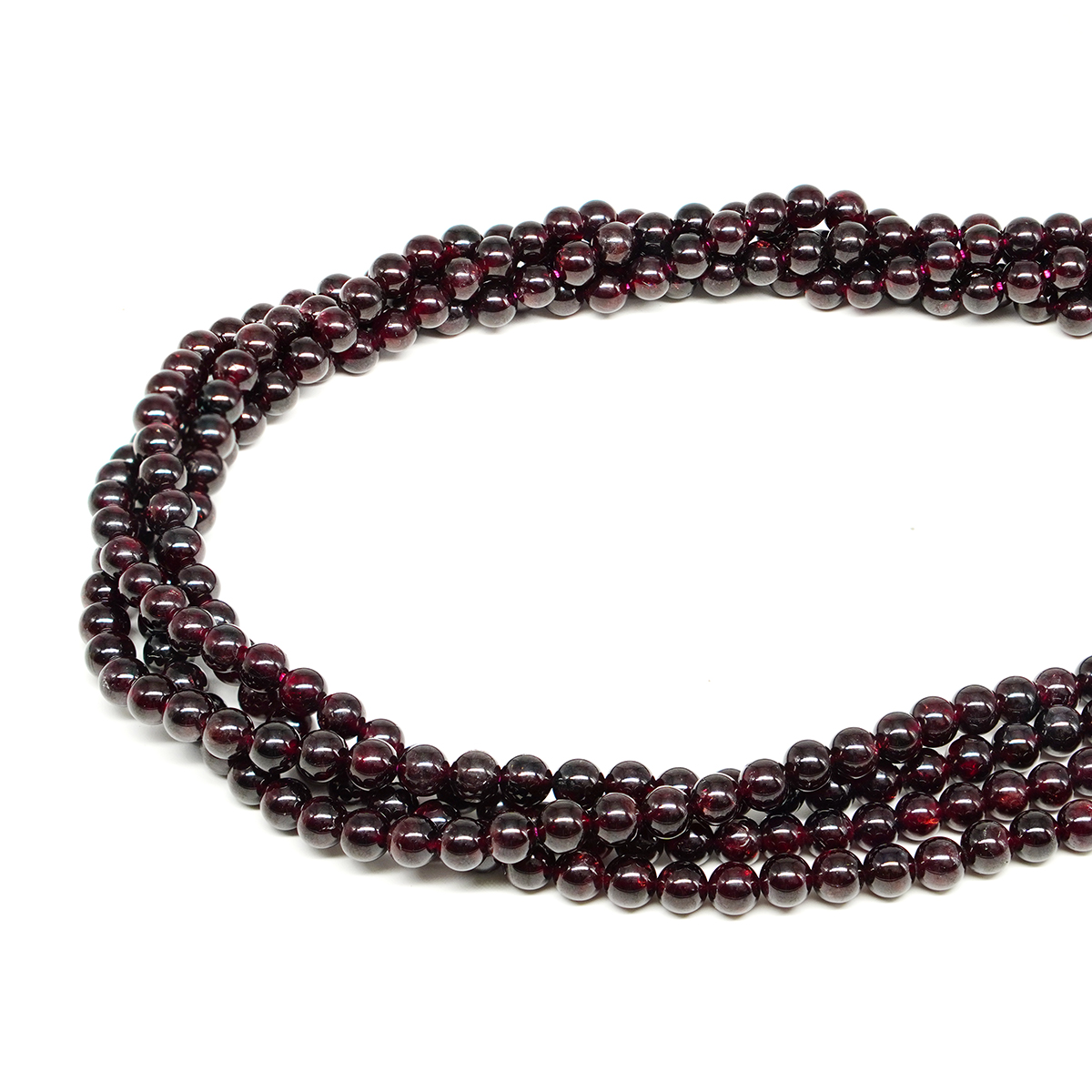 COLLANA ORO GIALLO, 18K, SFERE DI GRANATO ROSSO DA 4 MM, LUNGHEZZA 40- – Gioielleria - Foto 5