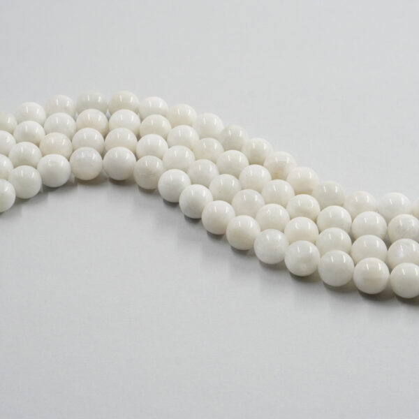 White Moonstone strands round beads 6mm to 10mm