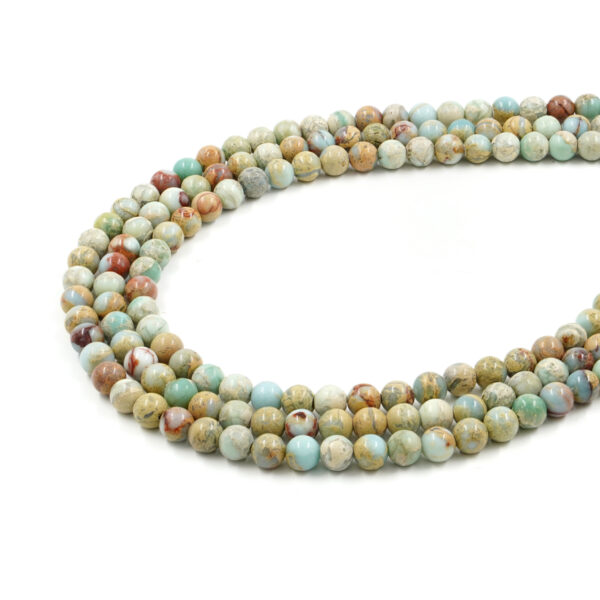 Imperial Jasper strands round beads 6mm to 10mm