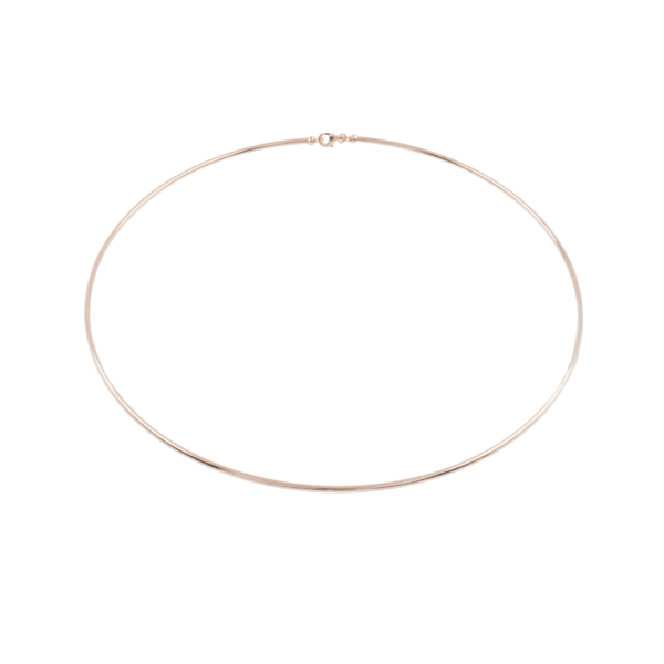 Sterling silver choker necklace 2mm thick hollow tube – Rosé