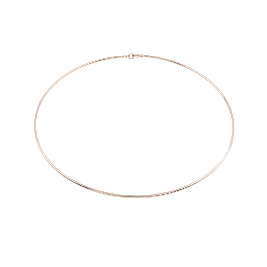 Sterling silver choker necklace 2mm thick hollow tube – Rosé