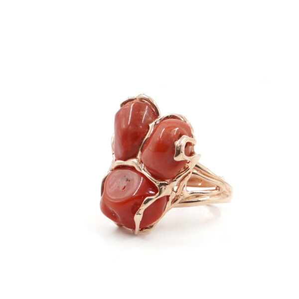 Anello in argento 925 con corallo – Rosato