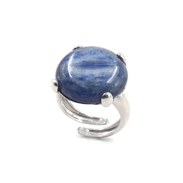 Sterling silver ring with kyanite – Platinum Color