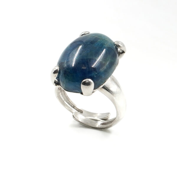Sterling silver ring with apatite – Platinum Color